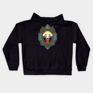 Polygonal wild wolf Kids Hoodie